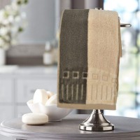 YNester 3 Pack 100% Cotton Towel Sets, Natural Eco Luxury Stripe Super Soft Cotton