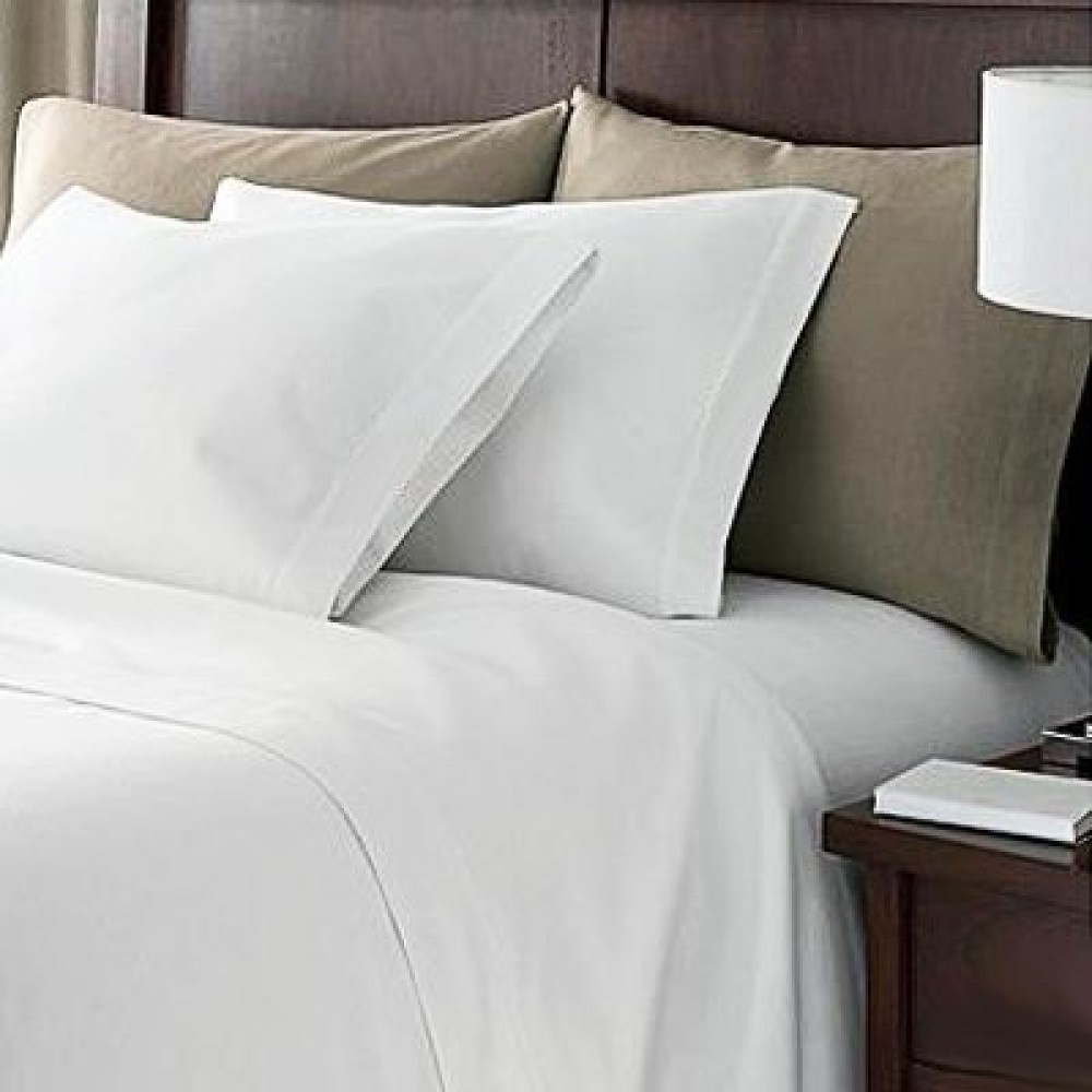 Sleepdown 100% Egyptian Cotton 200 Thread Count Flat Sheet Super Soft Cosy Luxury Bedding Bedsheet Bed Linen Double Ivory 